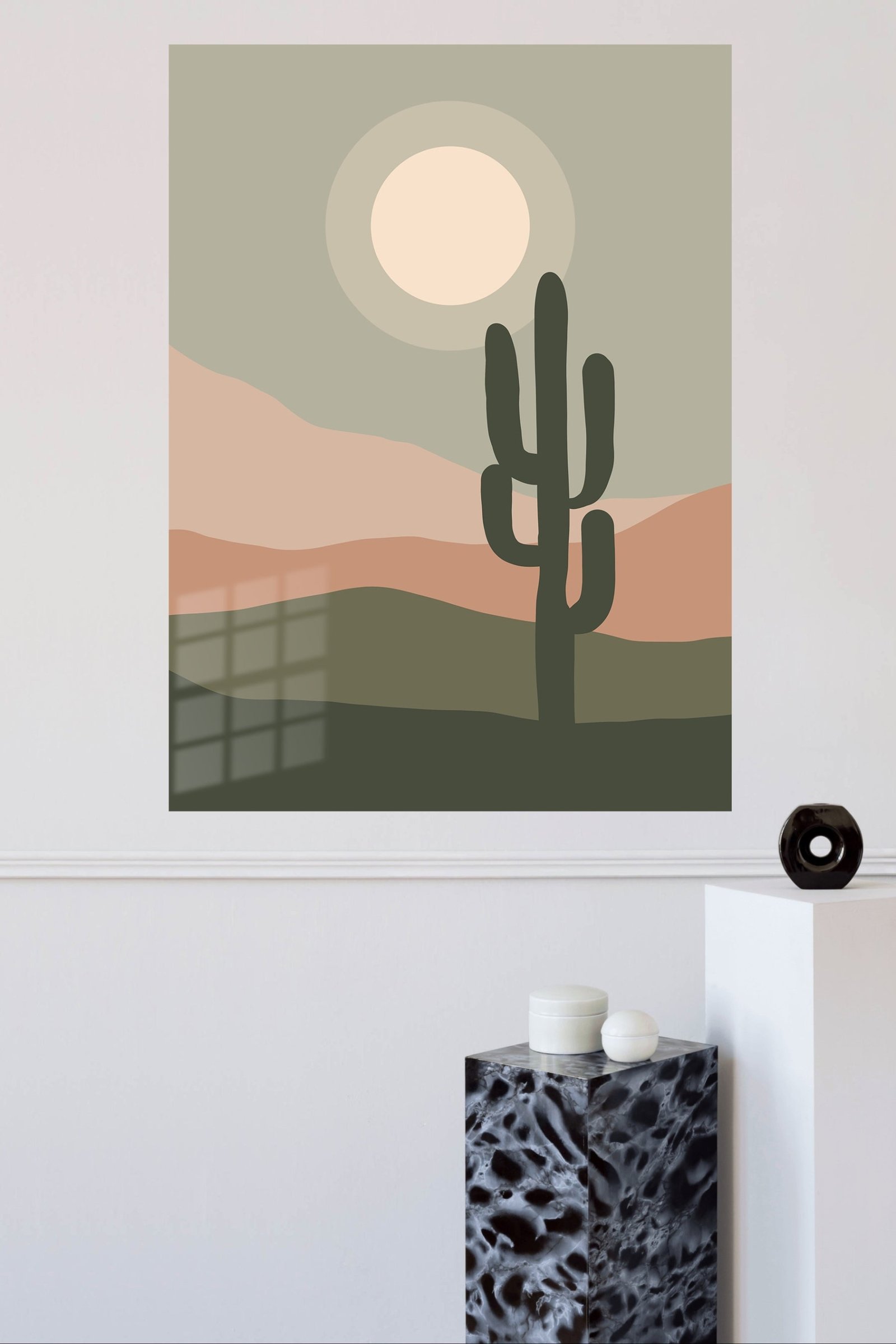 Desert Moon Cactus metal wall art print, view 4
