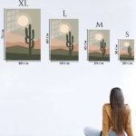 Desert Moon Cactus metal wall art print, view 6