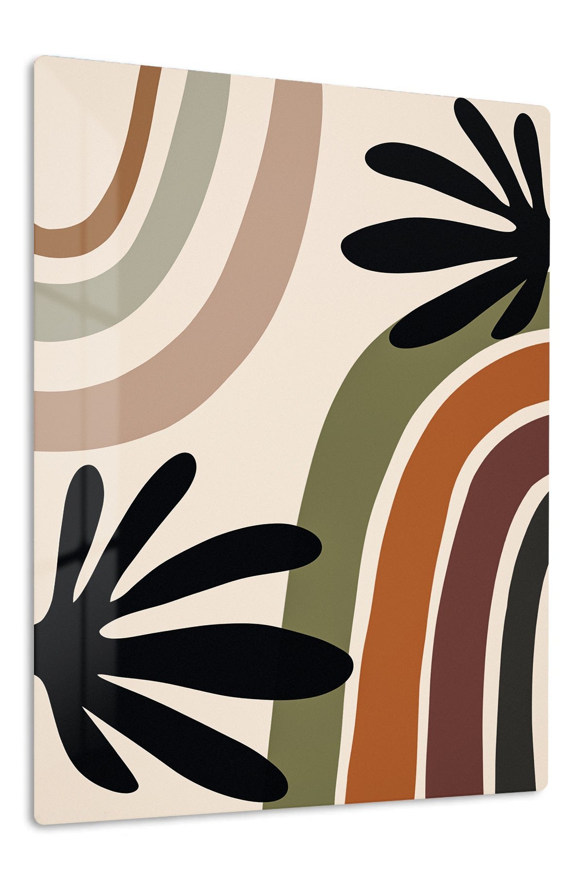 Earthtone Botanical Arches metal wall art print