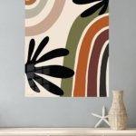 Earthtone Botanical Arches metal wall art print, view 4