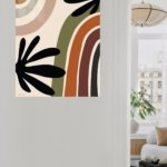 Earthtone Botanical Arches metal wall art print, view 5