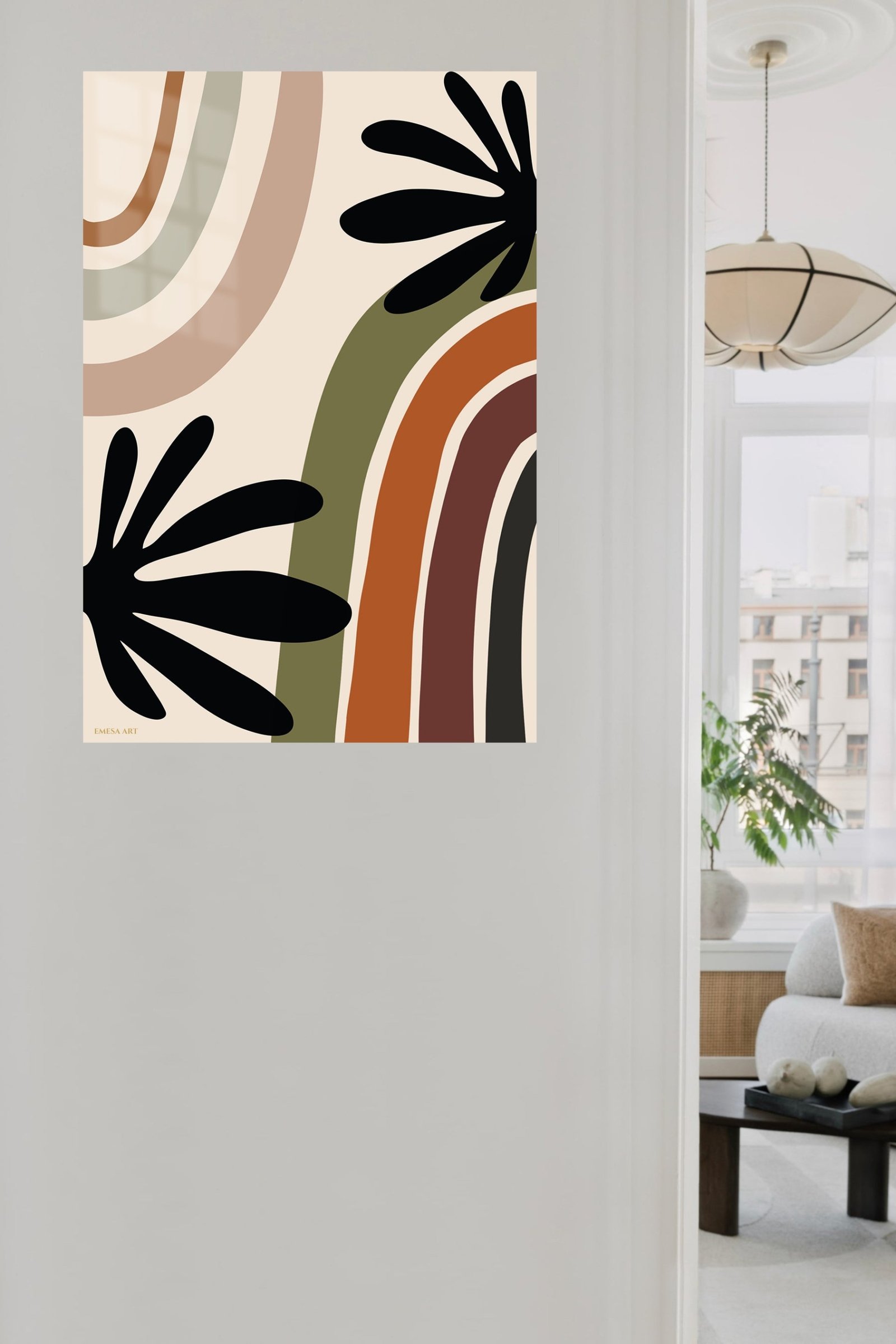 Earthtone Botanical Arches metal wall art print, view 5