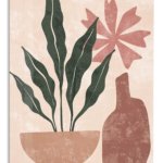 Terracotta Botanical Still Life metal wall art print