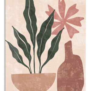 Terracotta Botanical Still Life metal wall art print