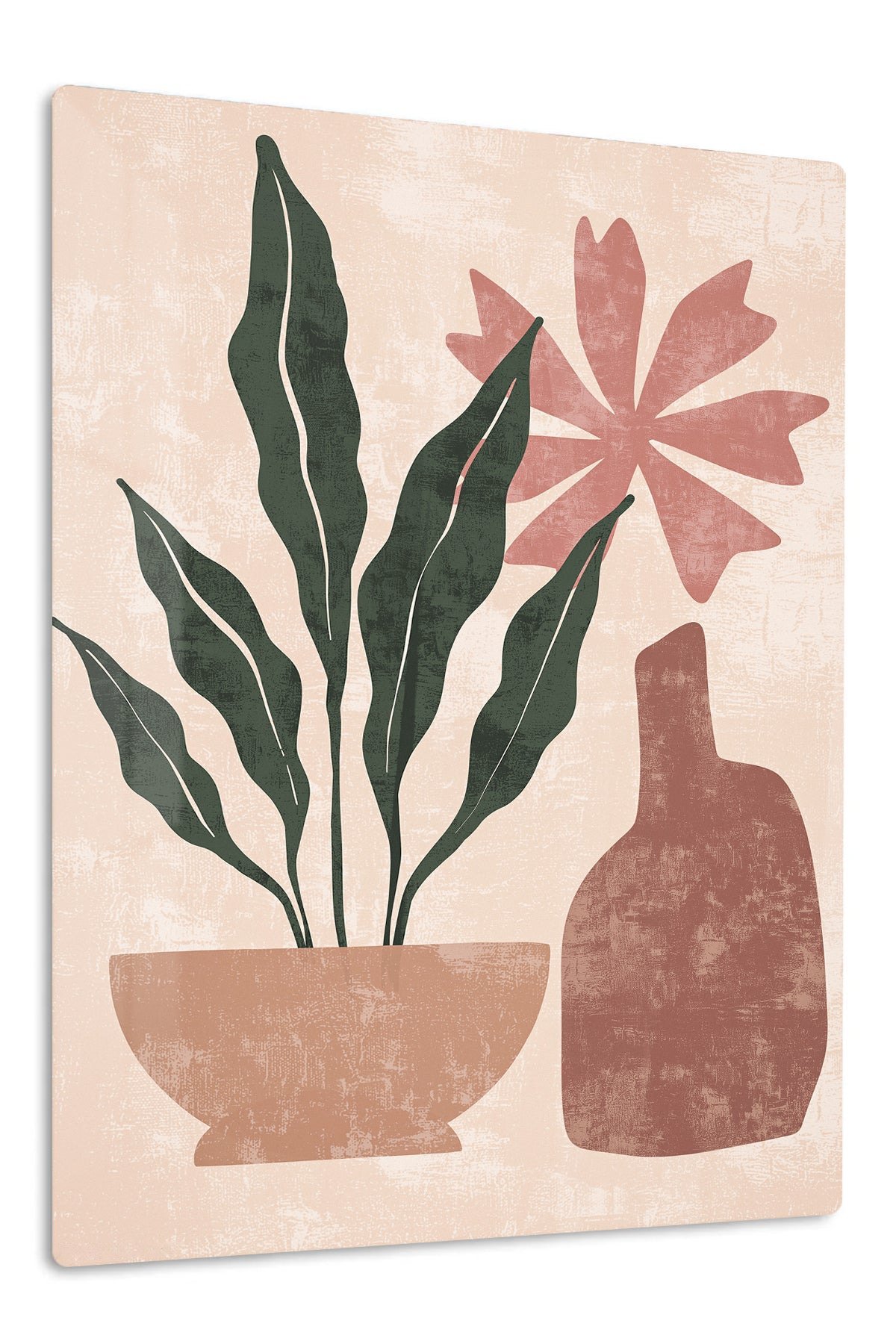 Terracotta Botanical Still Life metal wall art print