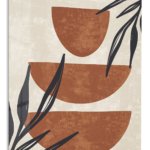 Terracotta Shapes and Botanical Silhouettes metal wall art print