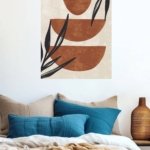 Terracotta Shapes and Botanical Silhouettes metal wall art print, view 5