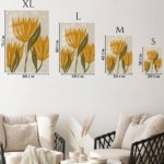 Ochre Botanical Bloom metal wall art print, view 6