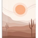 Terracotta Desert Sun metal wall art print