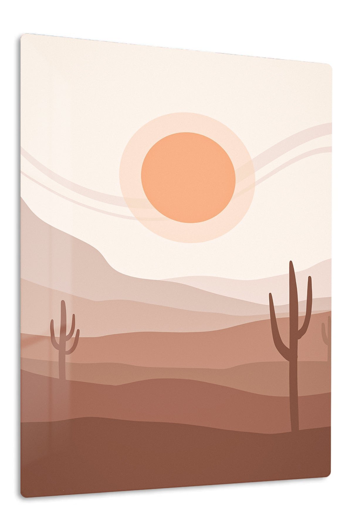 Terracotta Desert Sun metal wall art print