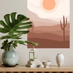 Terracotta Desert Sun metal wall art print, view 4
