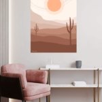 Terracotta Desert Sun metal wall art print, view 5
