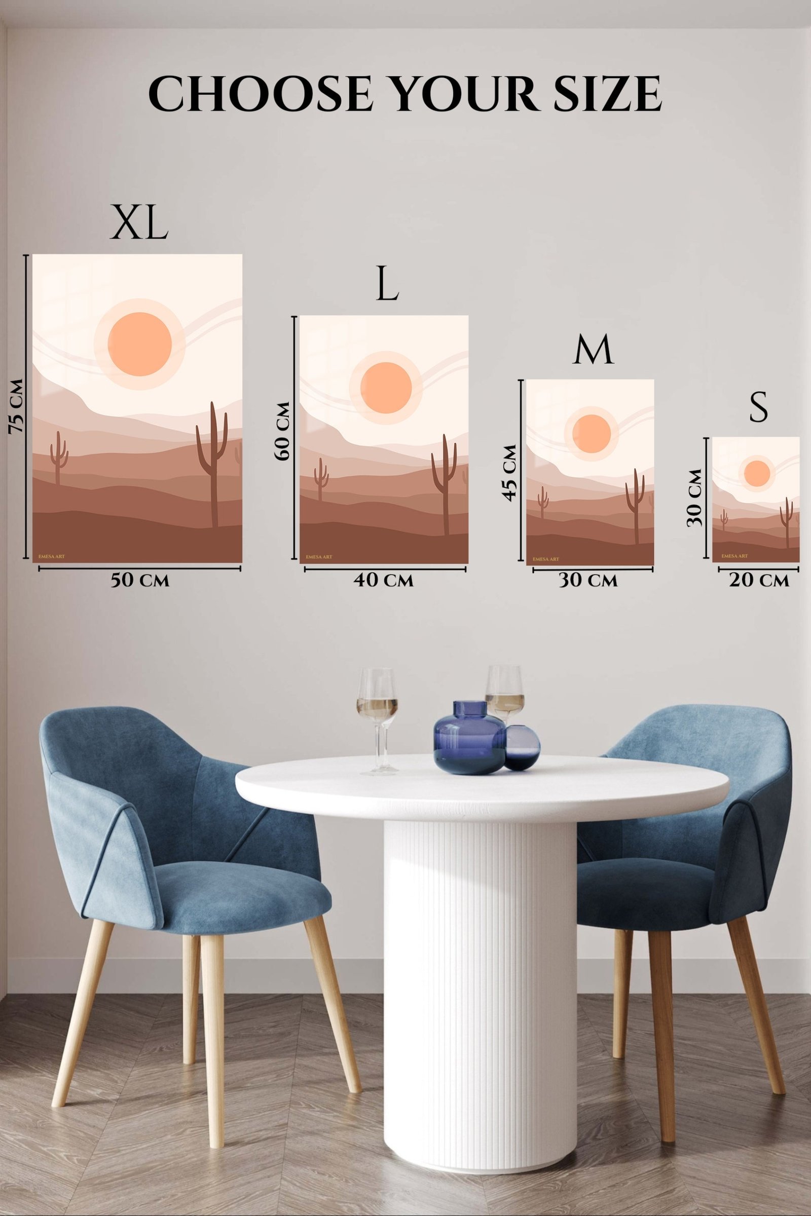 Terracotta Desert Sun metal wall art print, view 6