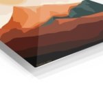 Terracotta Mountain Sunrise metal wall art print, view 2