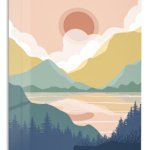 Pastel Mountain Sunrise metal wall art print
