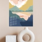 Pastel Mountain Sunrise metal wall art print, view 4