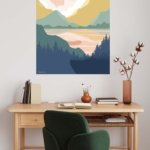 Pastel Mountain Sunrise metal wall art print, view 5