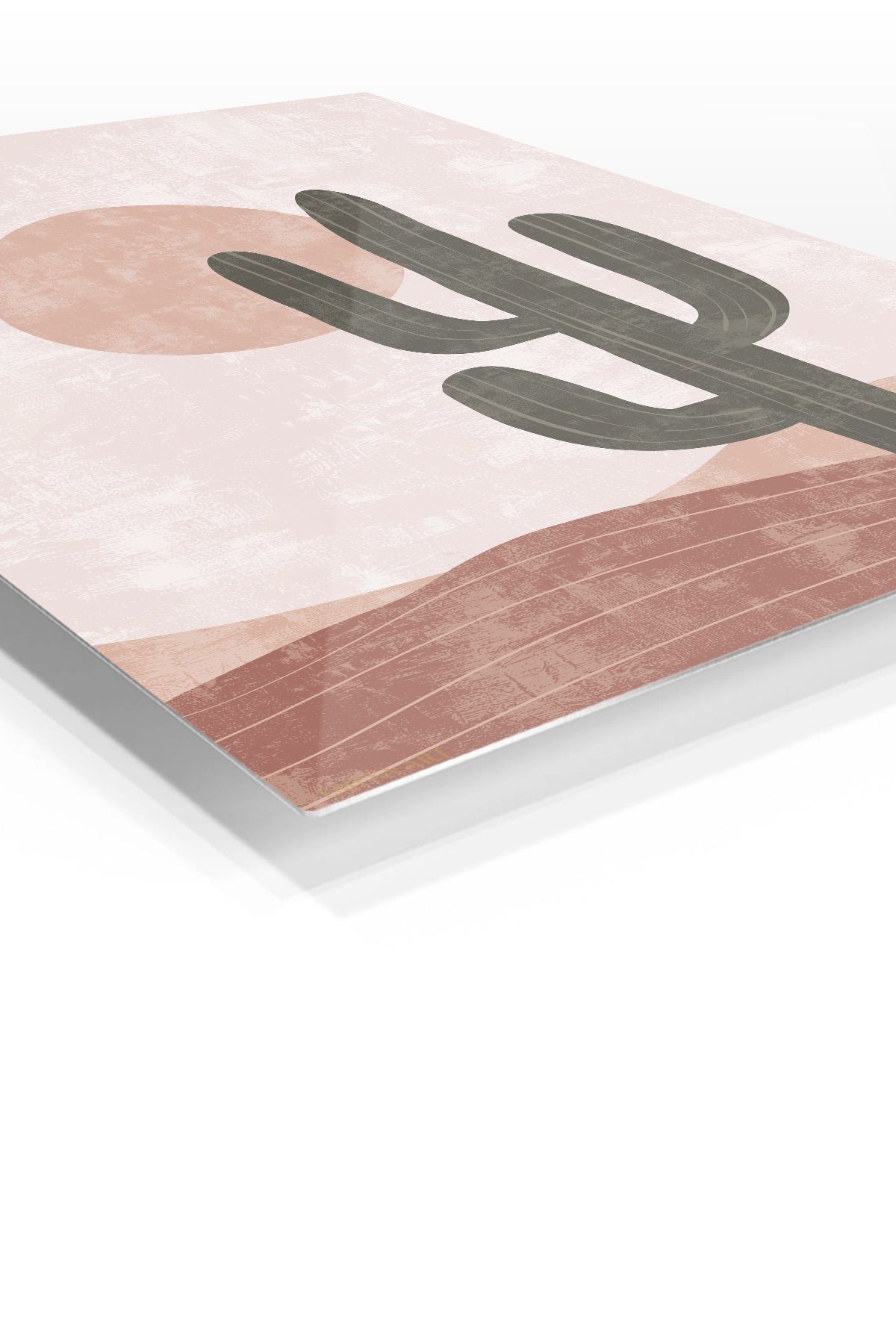 Desert Cactus and Blush Sun metal wall art print, view 2