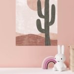 Desert Cactus and Blush Sun metal wall art print, view 4