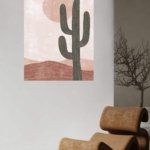 Desert Cactus and Blush Sun metal wall art print, view 5