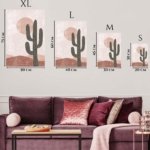 Desert Cactus and Blush Sun metal wall art print, view 6