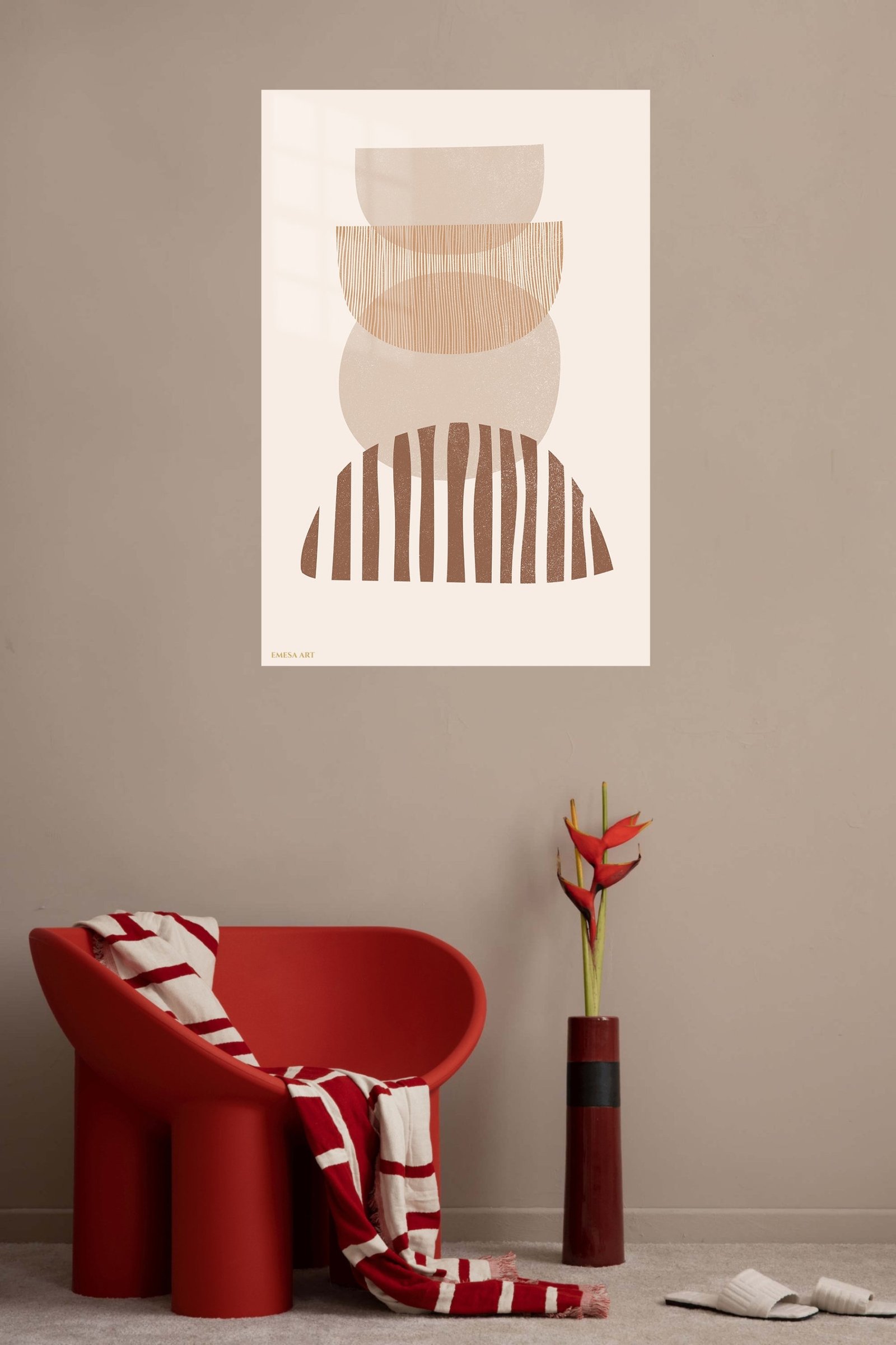 Earthtone Arch Rhythm metal wall art print, view 5