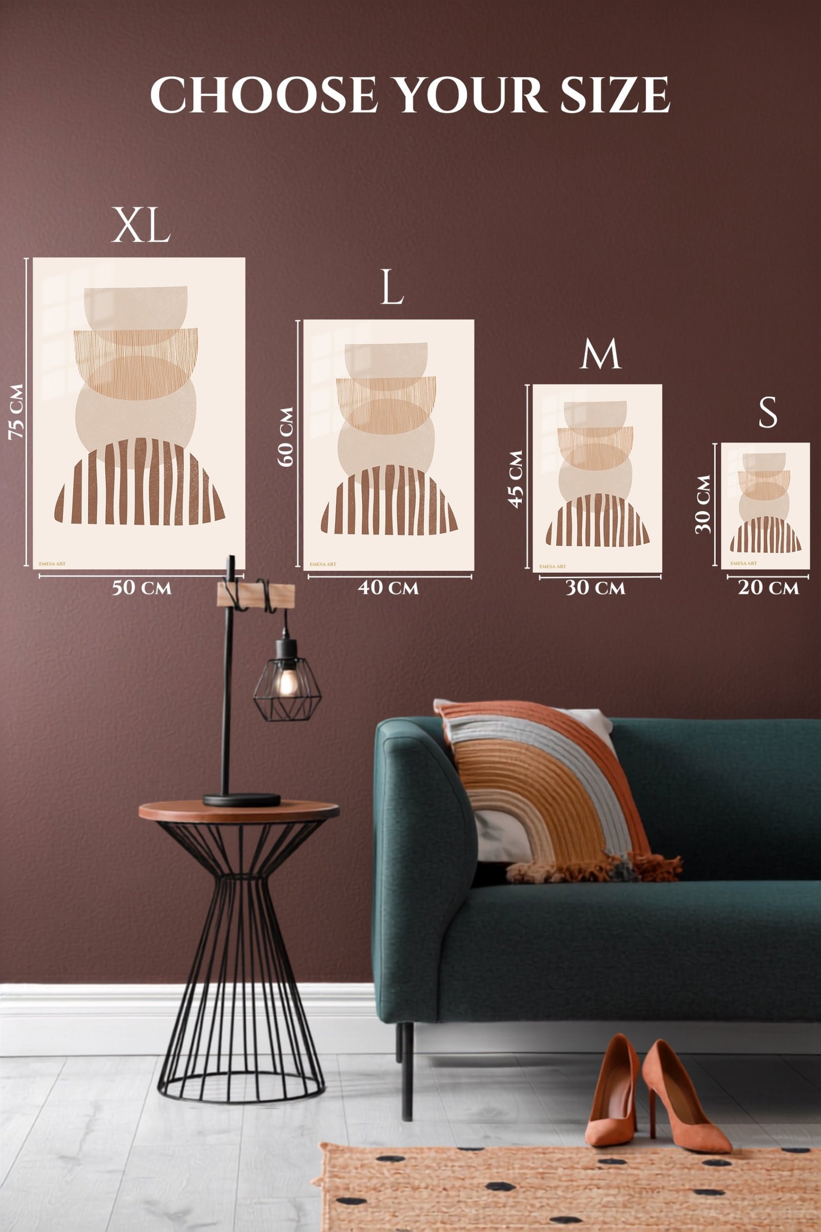 Earthtone Arch Rhythm metal wall art print, view 6