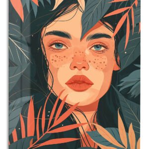 Tropical Reverie Portrait metal wall art print