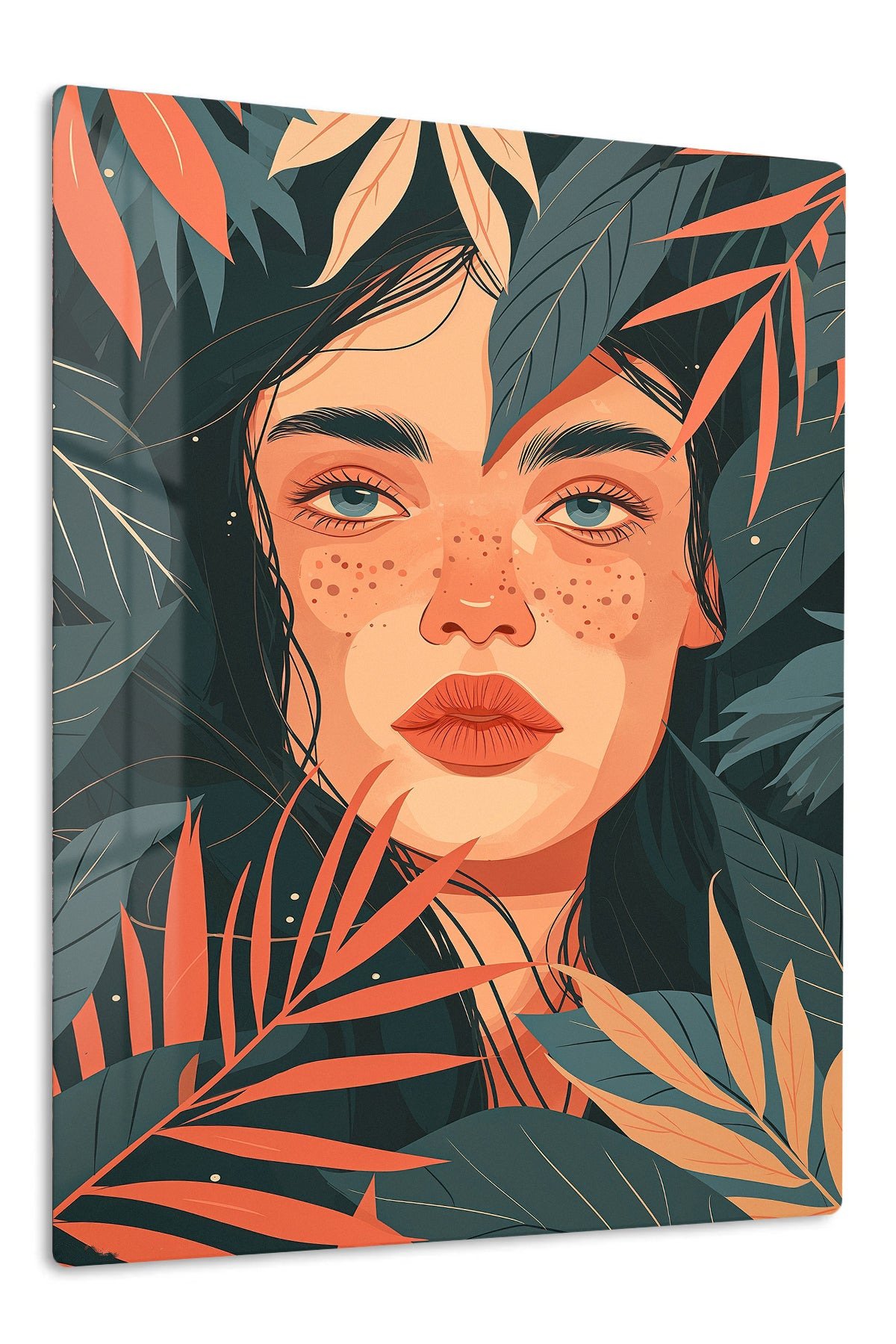 Tropical Reverie Portrait metal wall art print