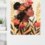 Floral Crown Portrait metal wall art print, view 4