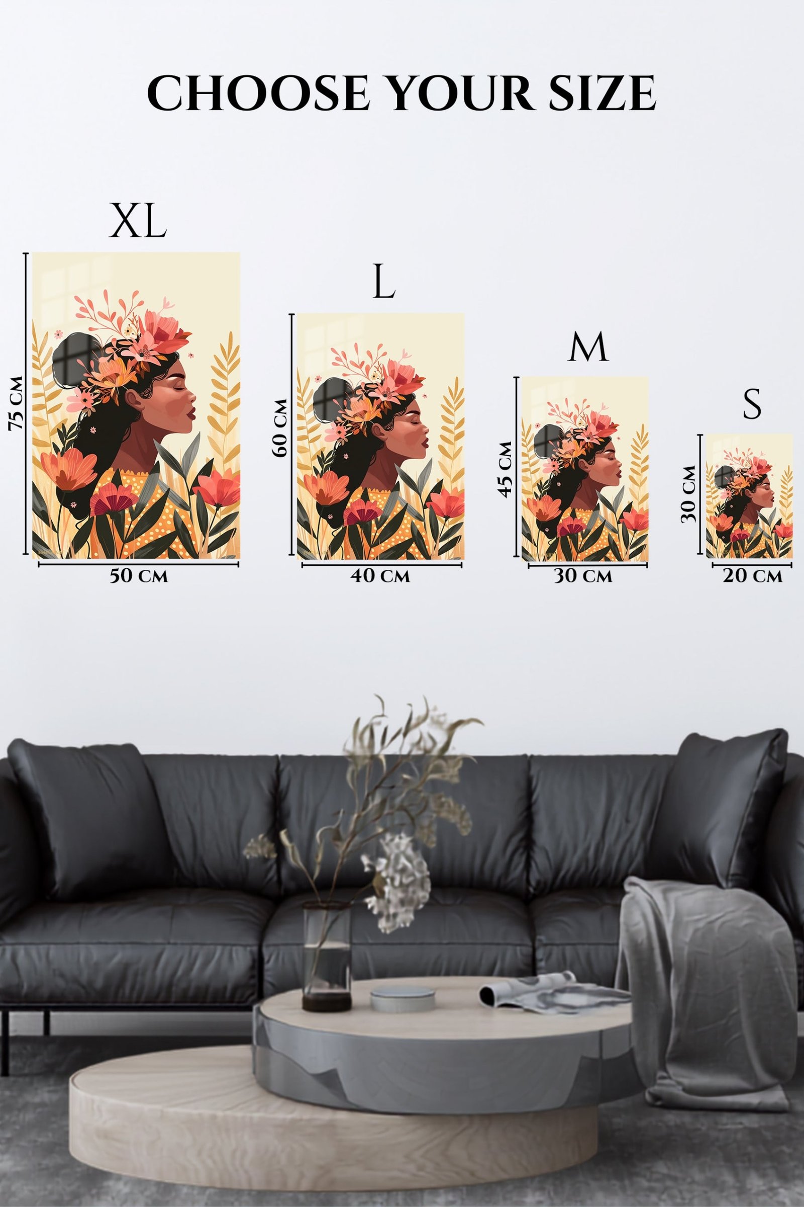 Floral Crown Portrait metal wall art print, view 6