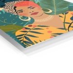 Tropical Woman With Coral Headwrap metal wall art print, view 2