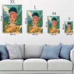 Tropical Woman With Coral Headwrap metal wall art print, view 6