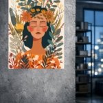 Blooming Boho Portrait metal wall art print, view 4