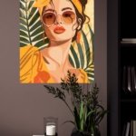 Tropical Muse In Amber metal wall art print, view 4