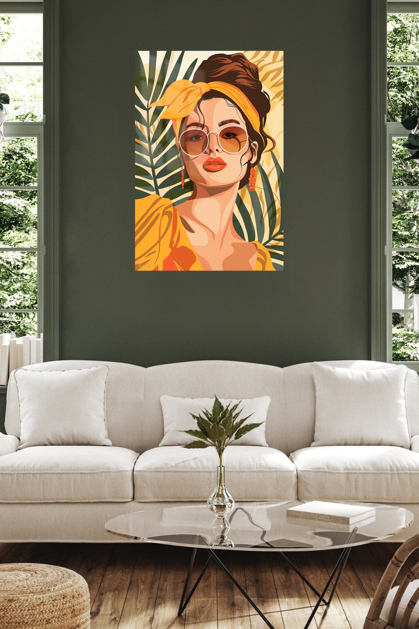 Tropical Muse In Amber metal wall art print, view 5