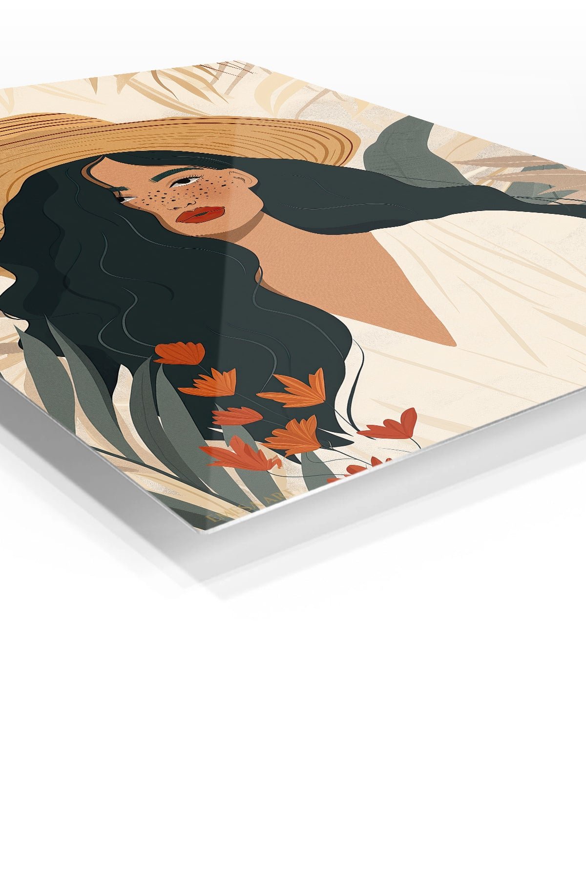 Sun Hat Botanical Muse metal wall art print, view 2