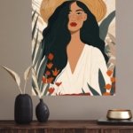 Sun Hat Botanical Muse metal wall art print, view 4