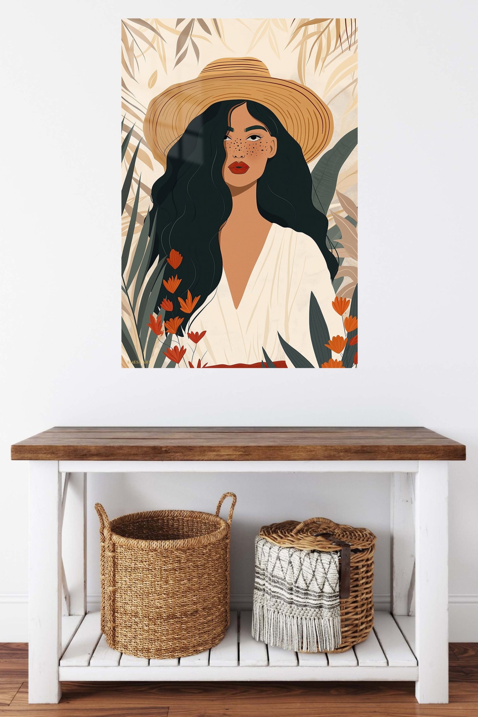 Sun Hat Botanical Muse metal wall art print, view 5