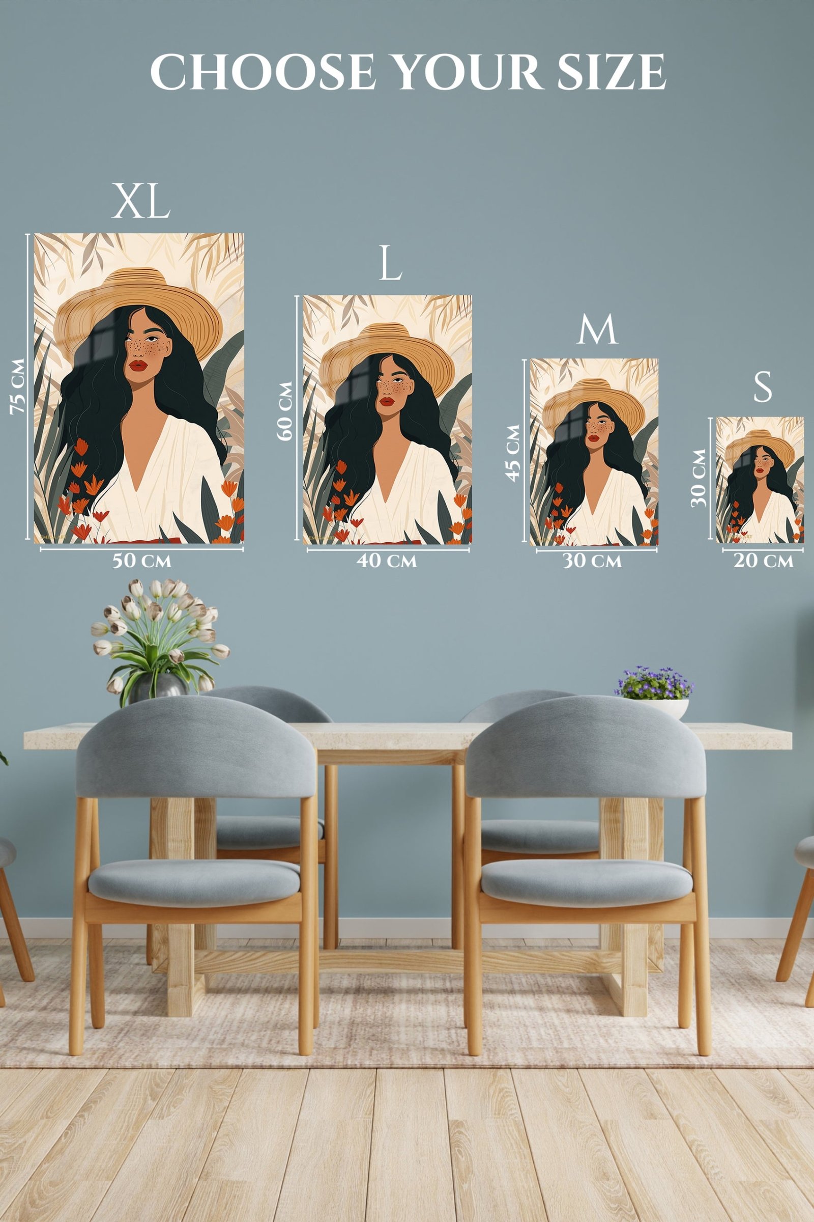 Sun Hat Botanical Muse metal wall art print, view 6