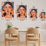 Floral Portrait With Golden Tassels metal wall art print, view 6