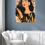 Serene Woman Among Wildflowers metal wall art print, view 5