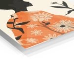 Floral Silhouette in Terracotta metal wall art print, view 2
