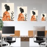 Floral Silhouette in Terracotta metal wall art print, view 6