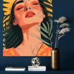 Tropical Sunhat Portrait metal wall art print, view 4
