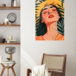 Tropical Sunhat Portrait metal wall art print, view 5