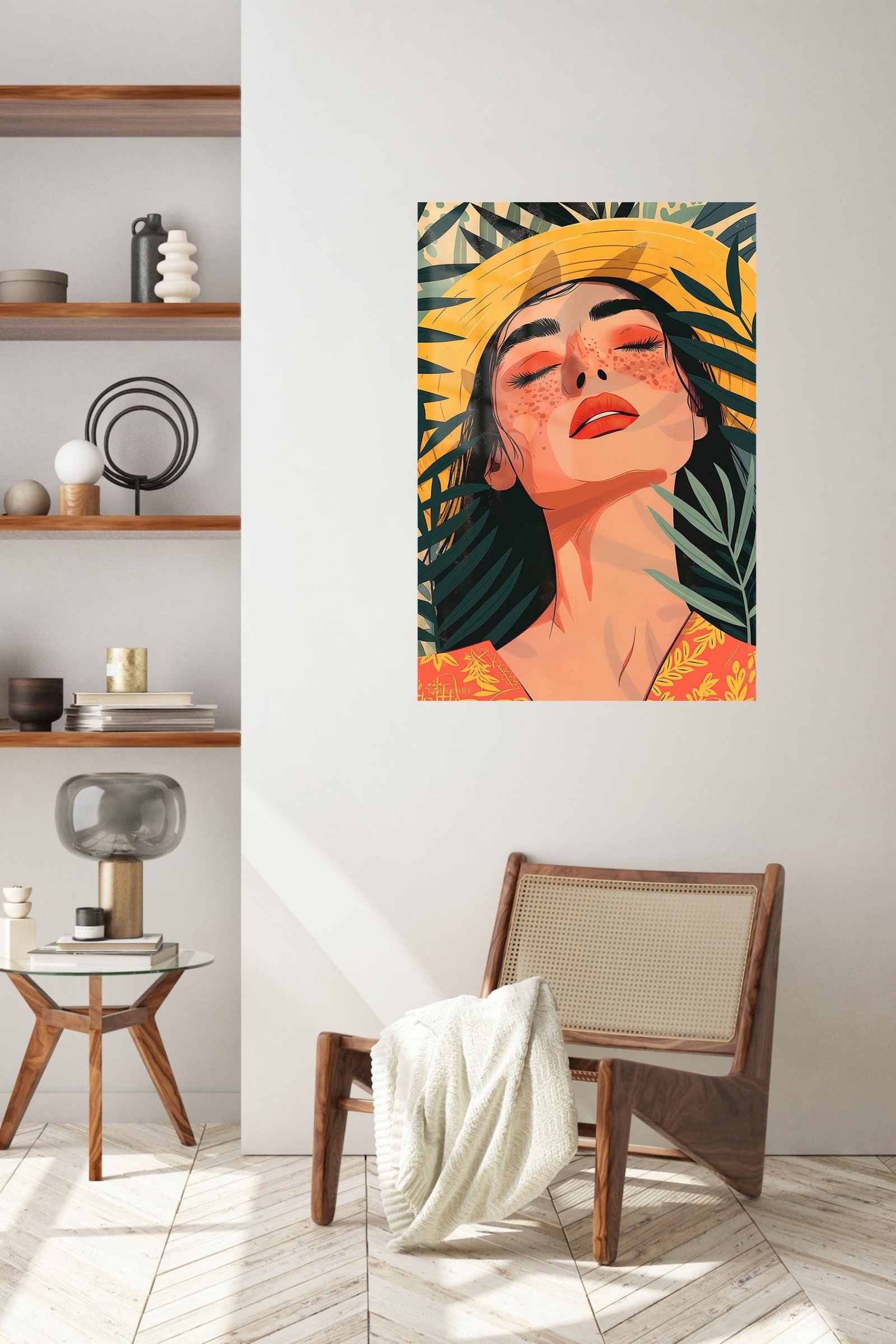 Tropical Sunhat Portrait metal wall art print, view 5