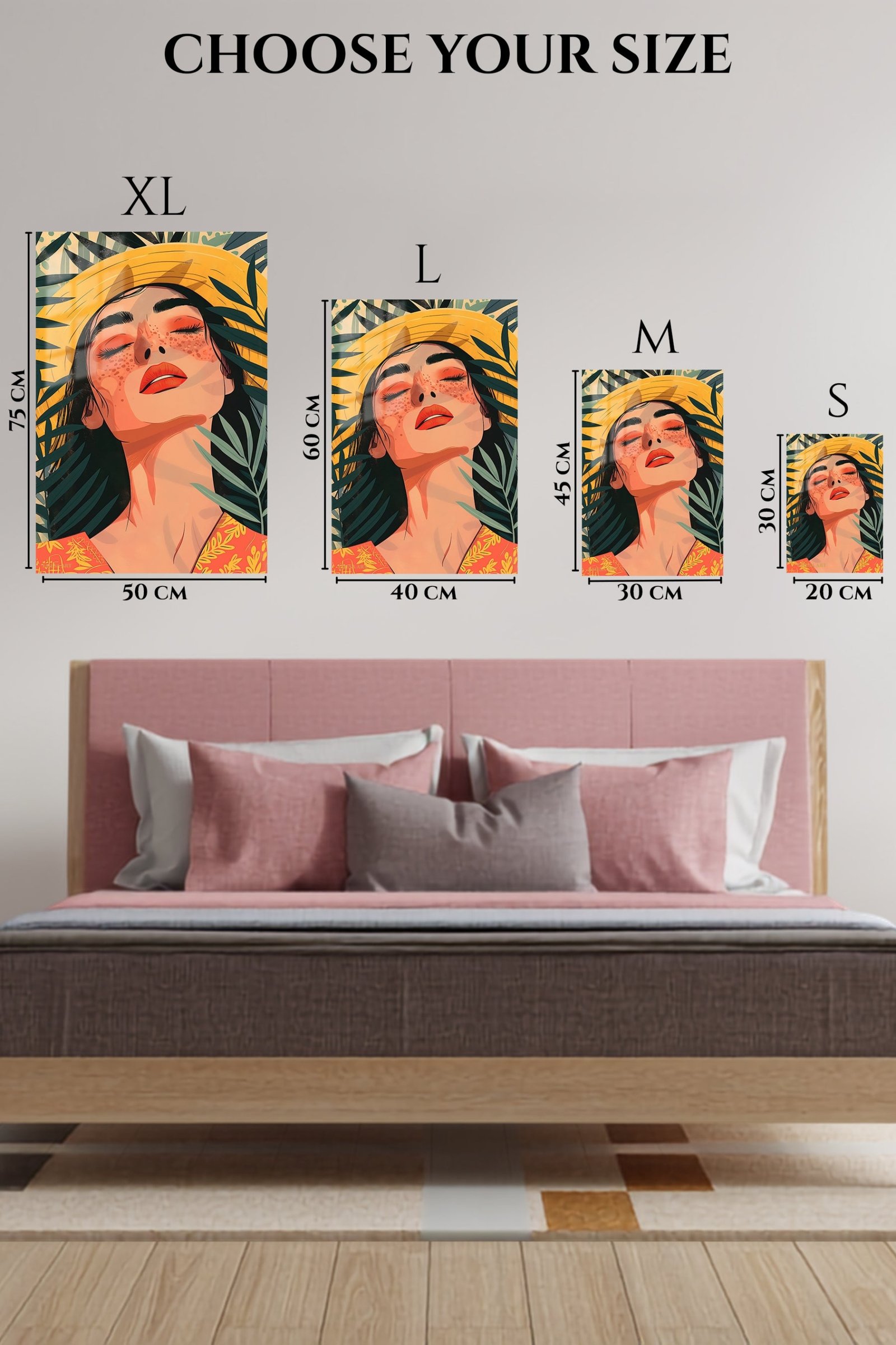 Tropical Sunhat Portrait metal wall art print, view 6