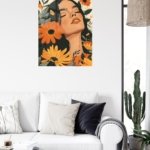 Sunflower Reverie Portrait metal wall art print, view 5