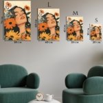Sunflower Reverie Portrait metal wall art print, view 6